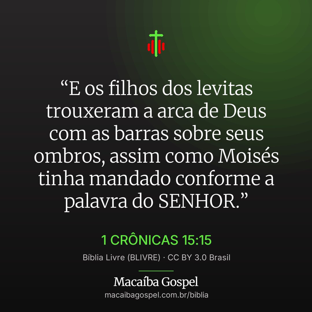 Imagem do versículo 1 Crônicas 15:15, formato quadrada (feed)