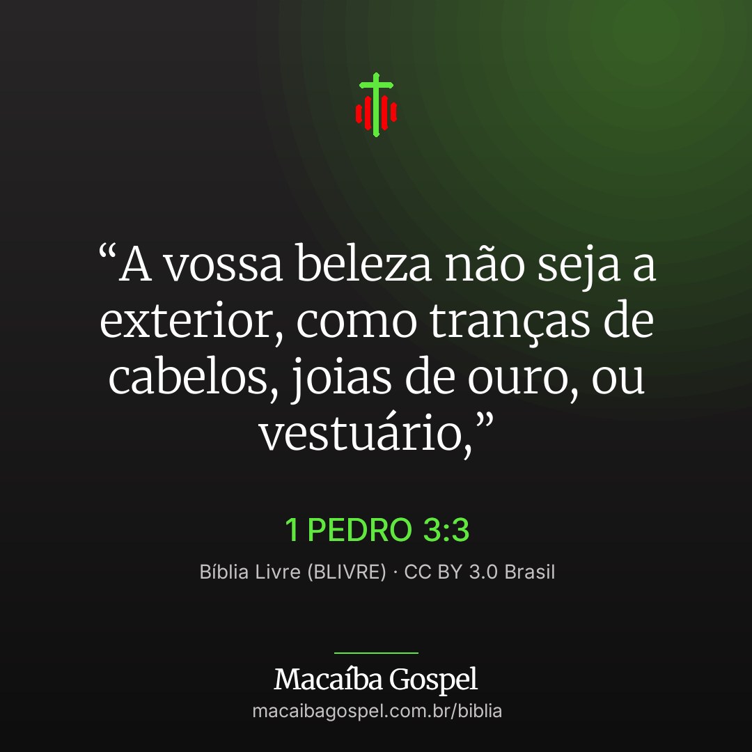 Imagem do versículo 1 Pedro 3:3, formato quadrada (feed)