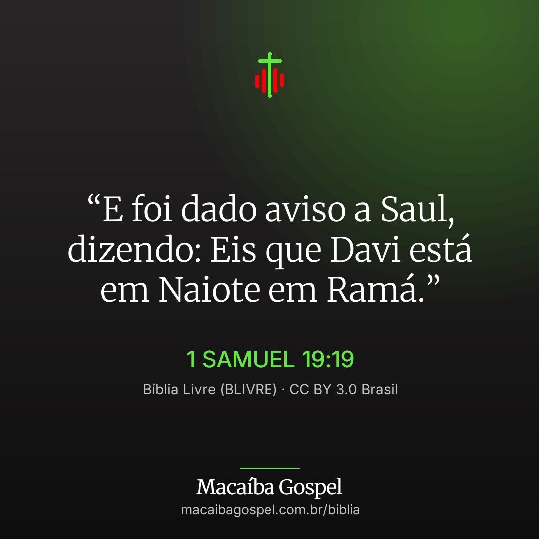Imagem do versículo 1 Samuel 19:19, formato quadrada (feed)