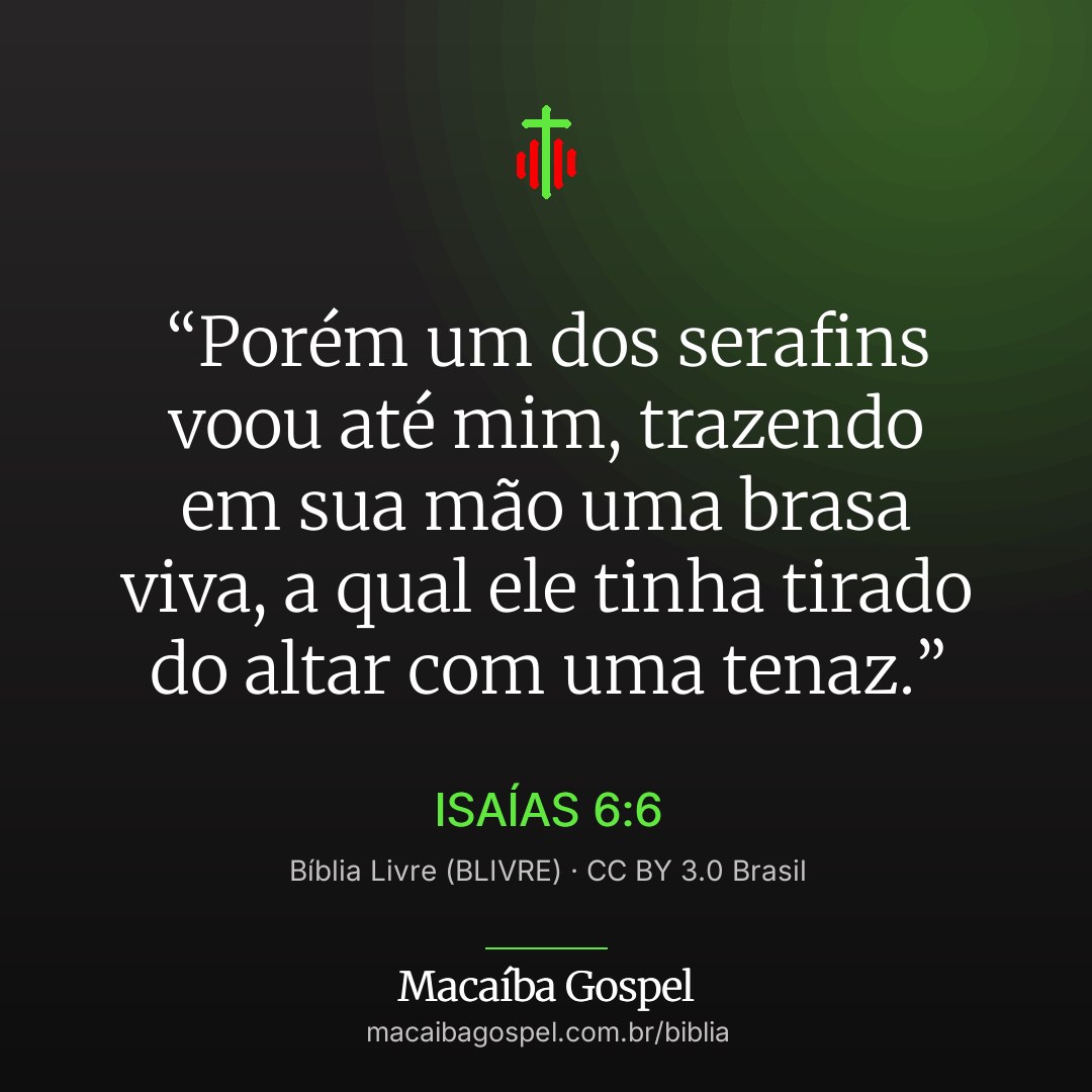 Imagem do versículo Isaías 6:6, formato quadrada (feed)