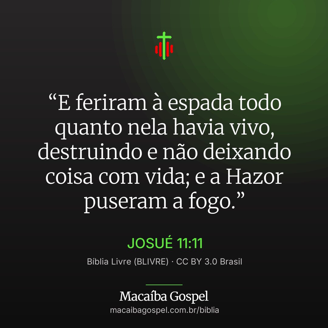 Imagem do versículo Josué 11:11, formato quadrada (feed)