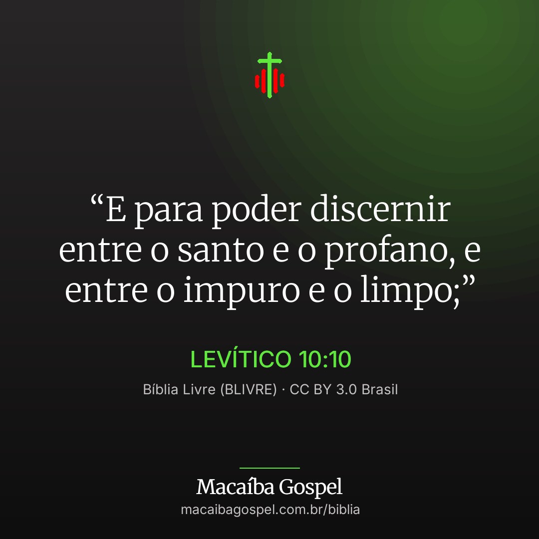 Imagem do versículo Levítico 10:10, formato quadrada (feed)