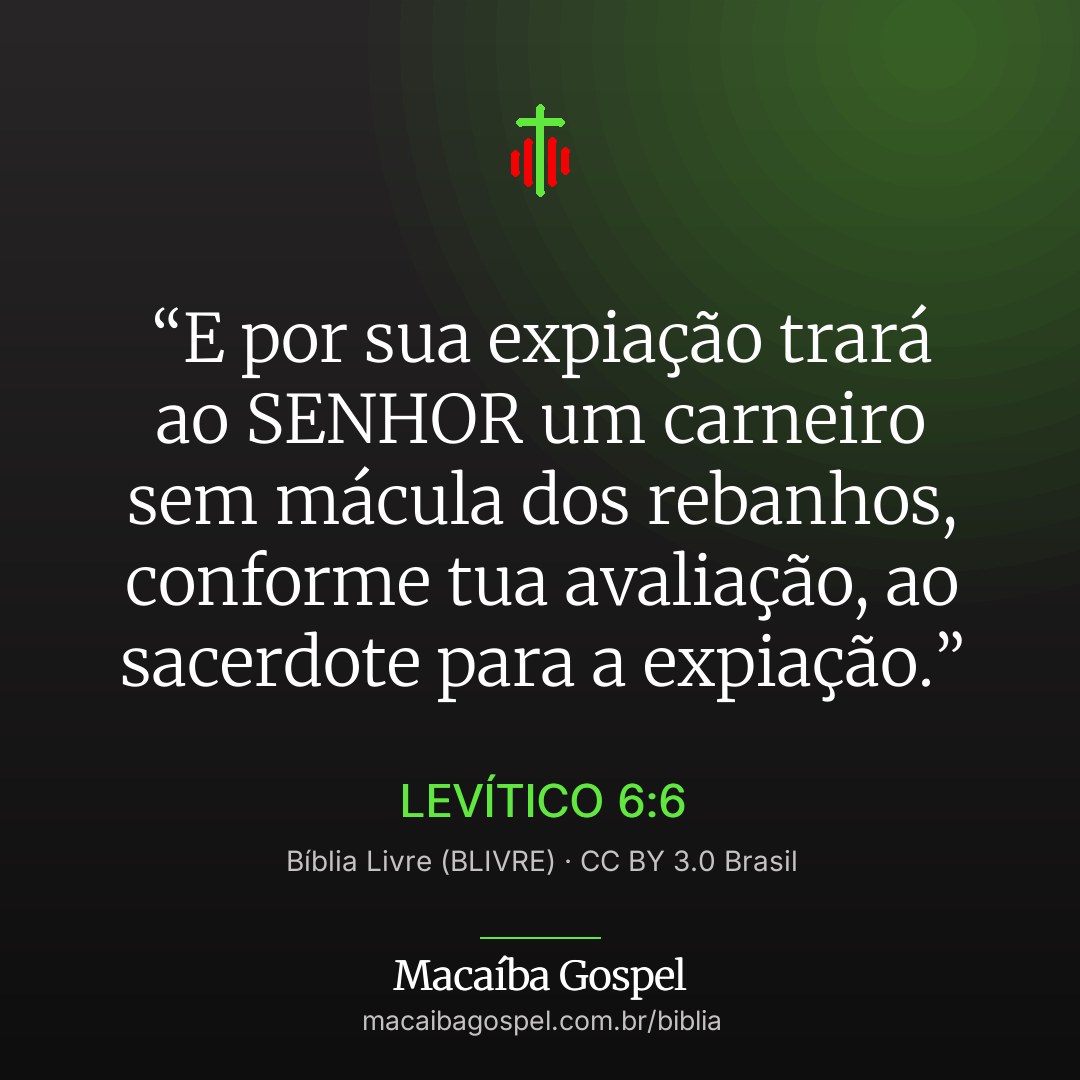 Imagem do versículo Levítico 6:6, formato quadrada (feed)