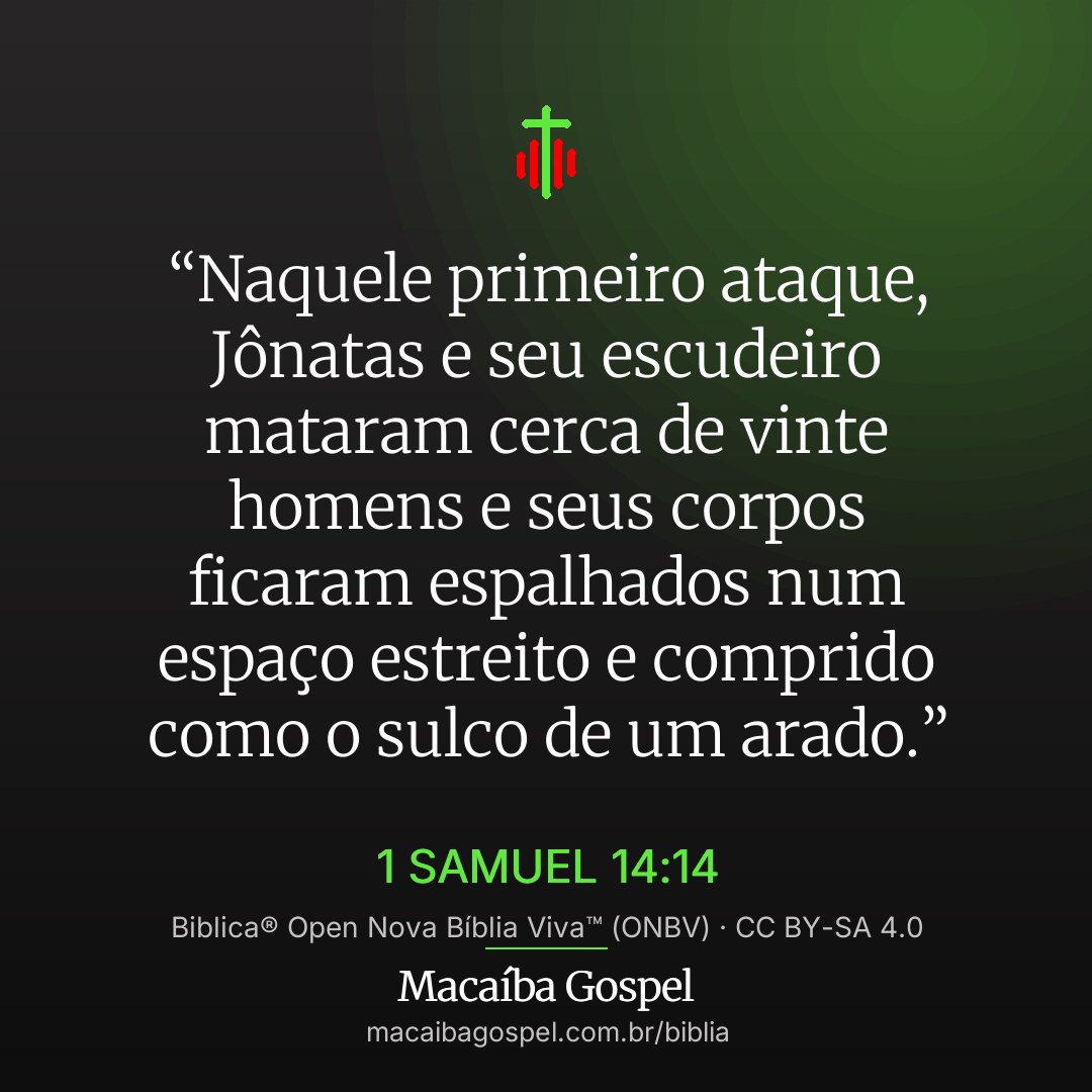 Imagem do versículo 1 Samuel 14:14, formato quadrada (feed)