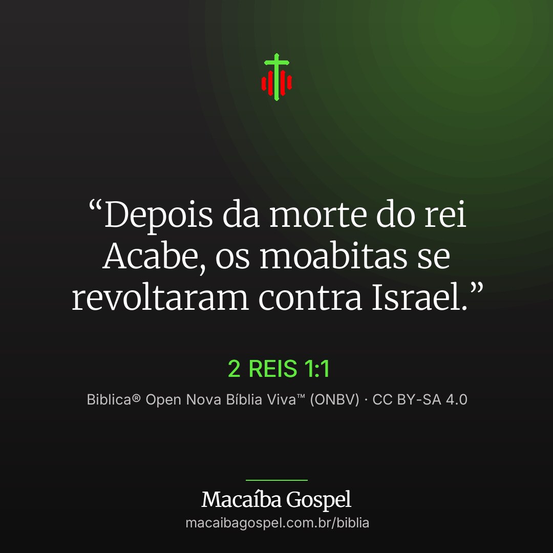 Imagem do versículo 2 Reis 1:1, formato quadrada (feed)