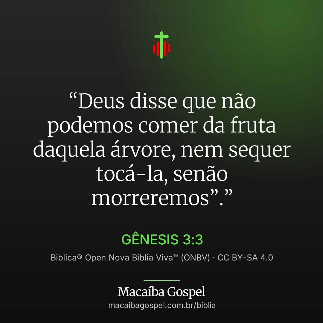 Imagem do versículo Gênesis 3:3, formato quadrada (feed)