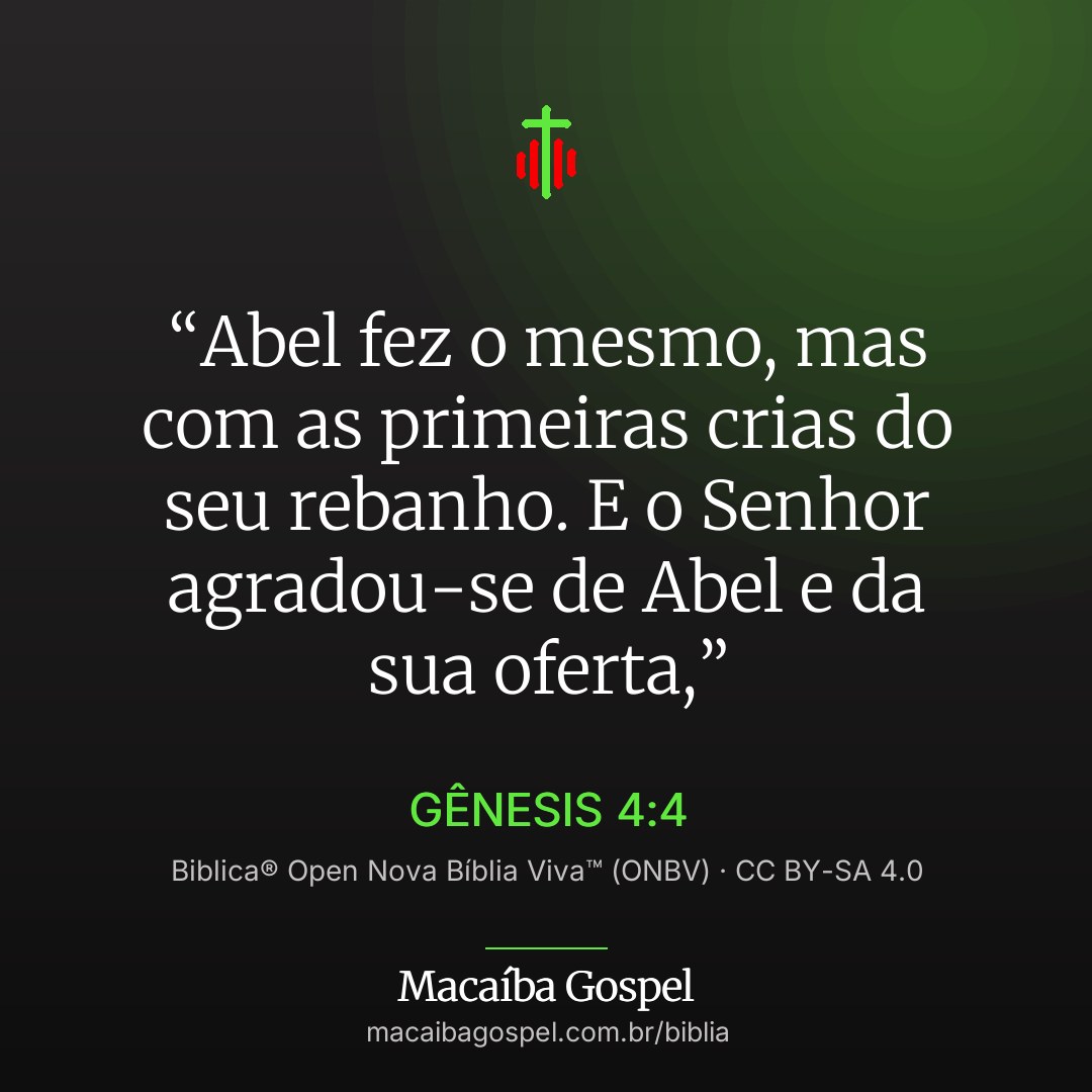 Imagem do versículo Gênesis 4:4, formato quadrada (feed)