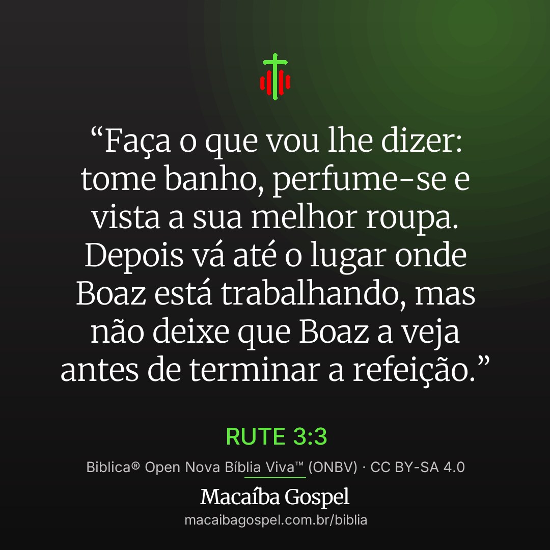 Imagem do versículo Rute 3:3, formato quadrada (feed)