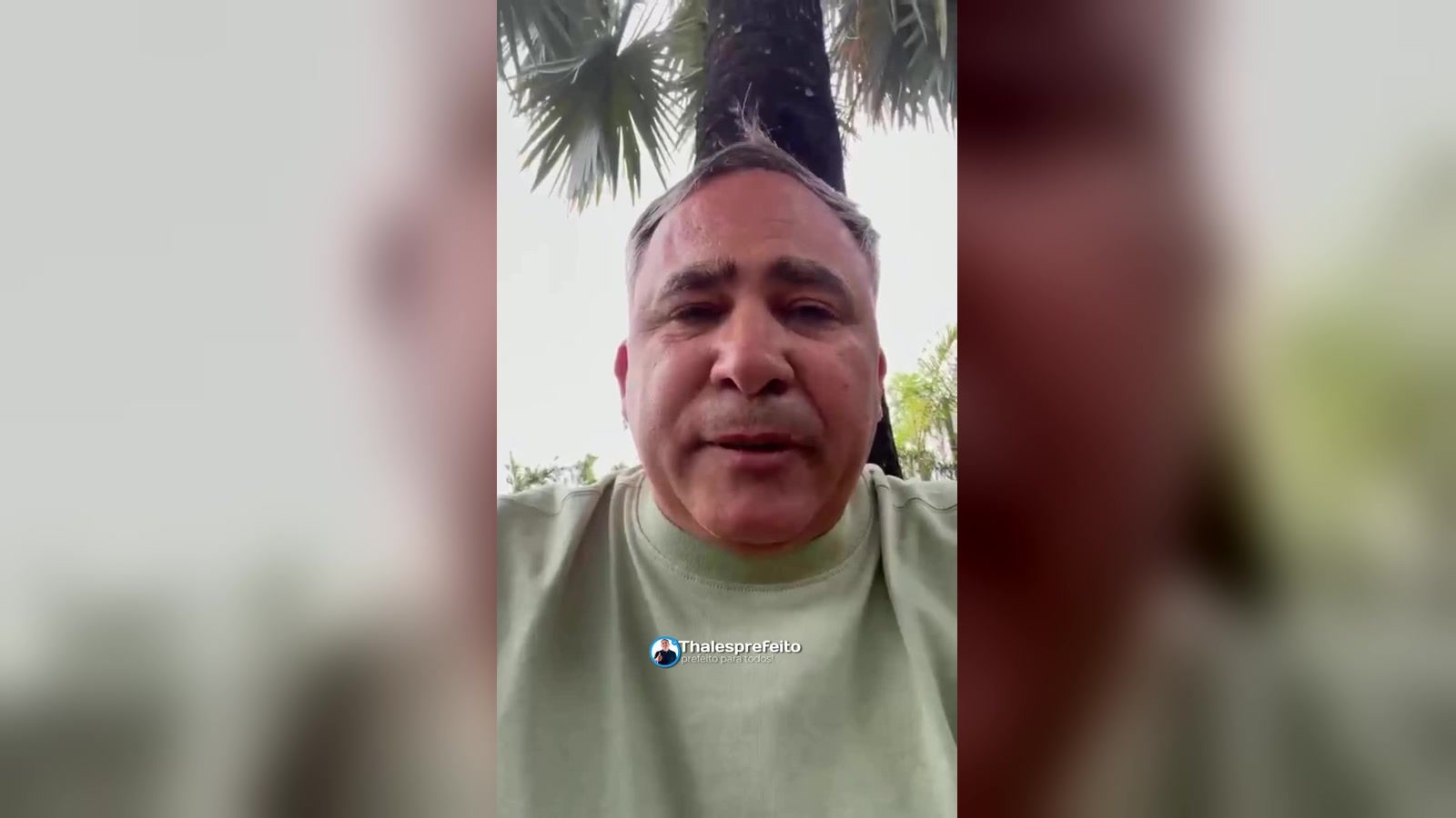 O prefeito Thales Farias no vídeo divulgado nas redes sociais nesta segunda-feira (12)