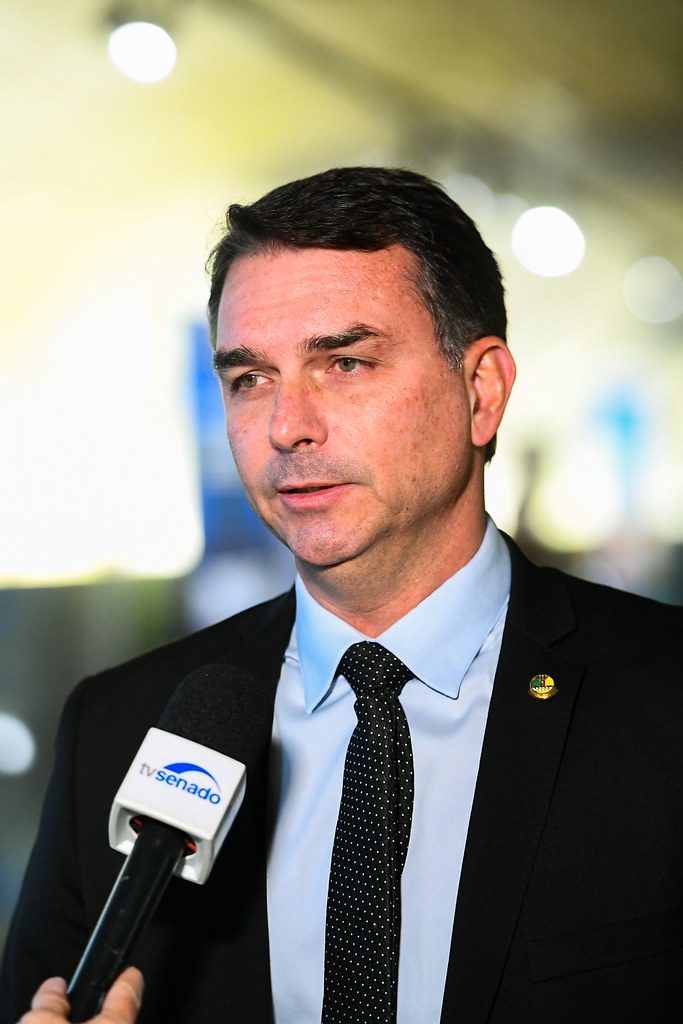 O senador Flávio Bolsonaro (PL), candidato no 2º turno da eleição para presidente