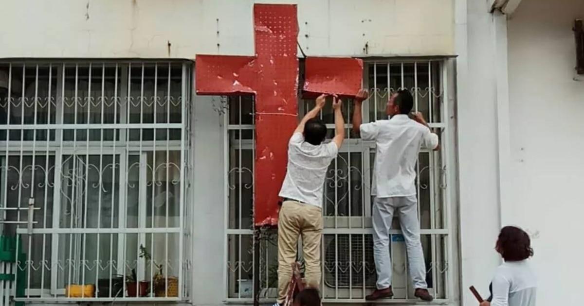 Authorities in Henan, China, raided a Christian church and removed crosses throughout the building. (Courtesy Photo / J. Liu)