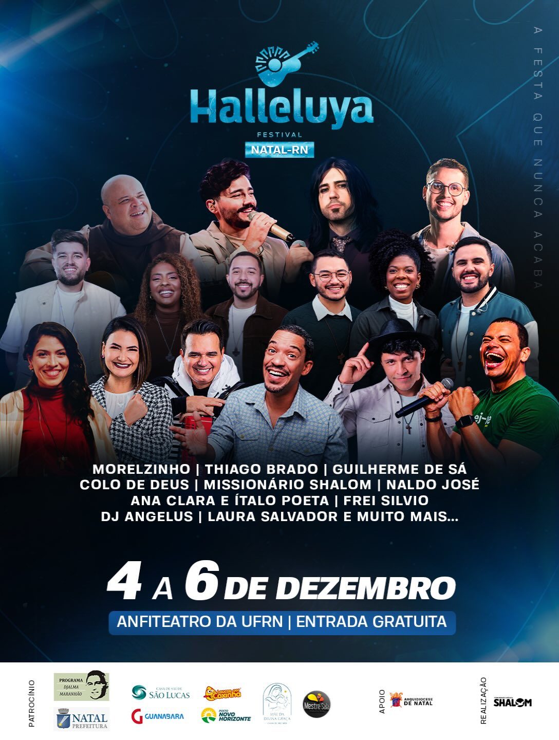Card oficial com as atrações do Halleluya Natal 2026